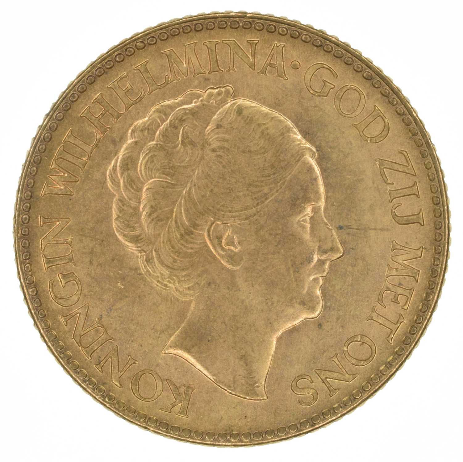 Lot 84 - Netherlands, 10 Guilders, 1926, gold coin.