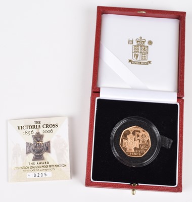 Lot 65 - 2006 Royal Mint, Gold Proof Fifty Pence, 150th Anniversary of the Institution of the Victoria Cross.