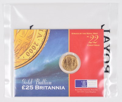 Lot Elizabeth II, Gold Bullion £25 Britannia, 2000, Royal Mint.