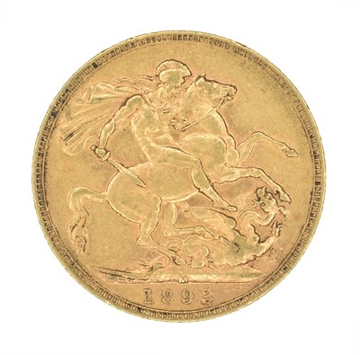 Lot 66 - Queen Victoria, Sovereign, 1893, Melbourne Mint.