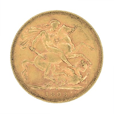 Lot 68 - Queen Victoria, Sovereign, 1893, Melbourne Mint.