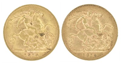 Lot 113 - Two King George V, Half-Sovereigns, 1913 and 1914 (2).