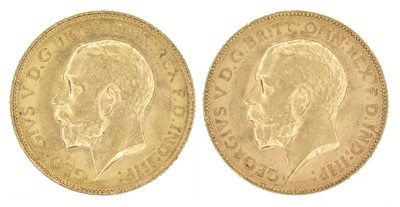 Lot 36 - Two King George V, Half-Sovereigns, 1911 and 1912 (2).