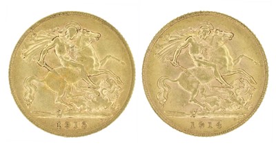 Lot 33 - Two King George V, Half-Sovereigns, 1913 and 1914 (2).