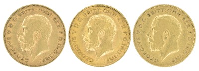 Lot 150 - Three King George V, Half-Sovereigns, 1912, 1913 and 1914 (3).