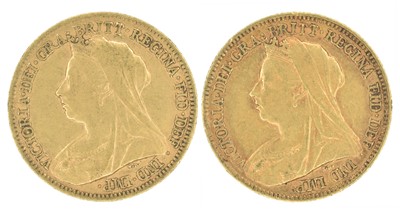 Lot 176 - Two Queen Victoria, Half-Sovereigns, 1900 and 1901 (2).