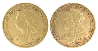 Lot 21 - Two Queen Victoria, Half-Sovereigns, 1900 and 1901 (2).