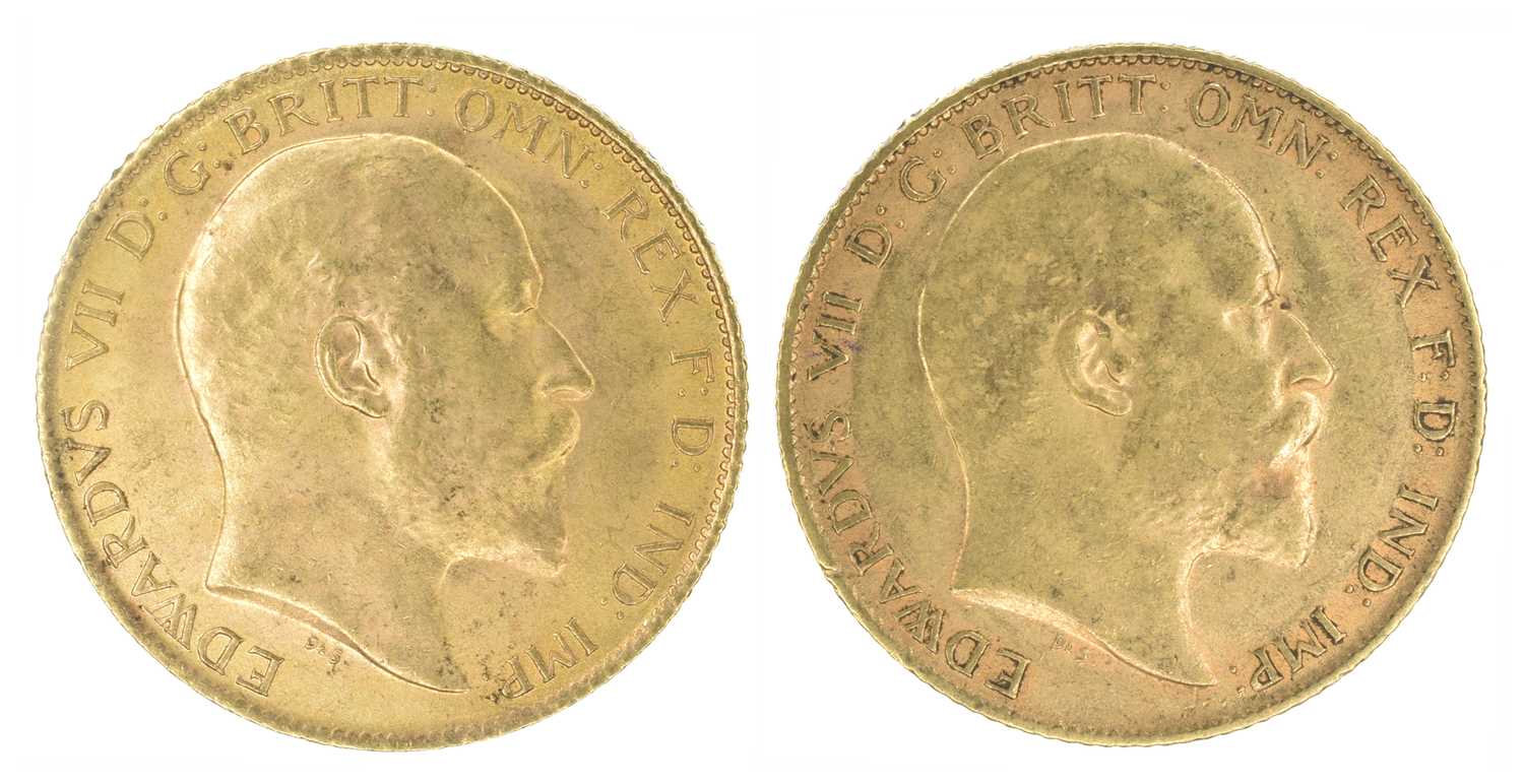 Lot 60 - Two King Edward VII, Half-Sovereigns, 1909 and 1910 (2).