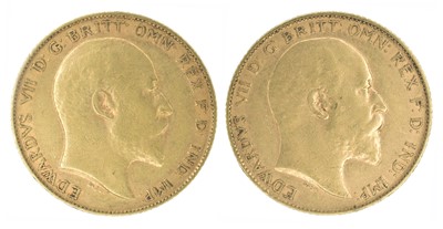 Lot 47 - Two King Edward VII, Half-Sovereigns, 1908 and 1909 (2).