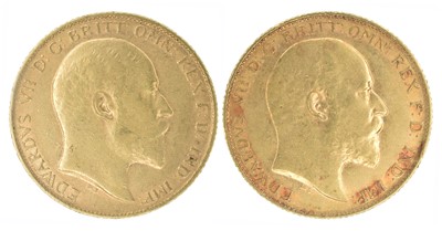Lot 154 - Two King Edward VII, Half-Sovereigns, 1907 and 1908 (2).
