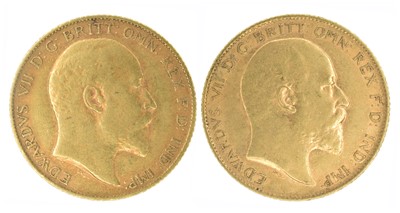 Lot 59 - Two King Edward VII, Half-Sovereigns, 1907 and 1908 (2).