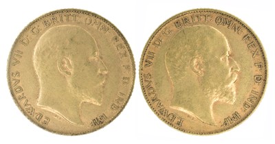 Lot 151 - Two King Edward VII, Half-Sovereigns, 1907 and 1908 (2).
