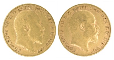 Lot 73 - Two King Edward VII, Half-Sovereigns, 1908 and 1910 (2).