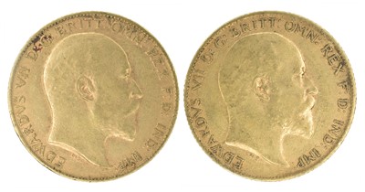 Lot 138 - Two King Edward VII, Half-Sovereigns, 1902 and 1906 (2).
