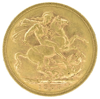 Lot 45 - King Edward VII, Sovereign, 1905, Melbourne Mint.