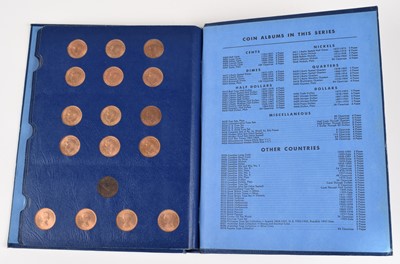 Lot 3 - Collection of farthings in an album and four loose coins dating back to James II.