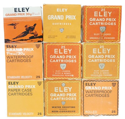 Lot 351 - Nine complete boxes of vintage Eley 12 bore cartridges LICENCE REQUIRED