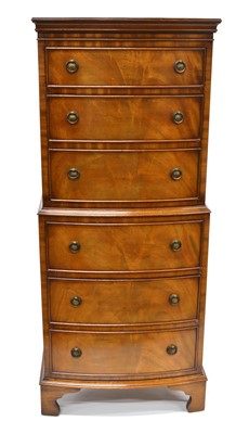 Lot 308 - Reproduction George III Style Mahogany Bow Fronted Chest on Chest