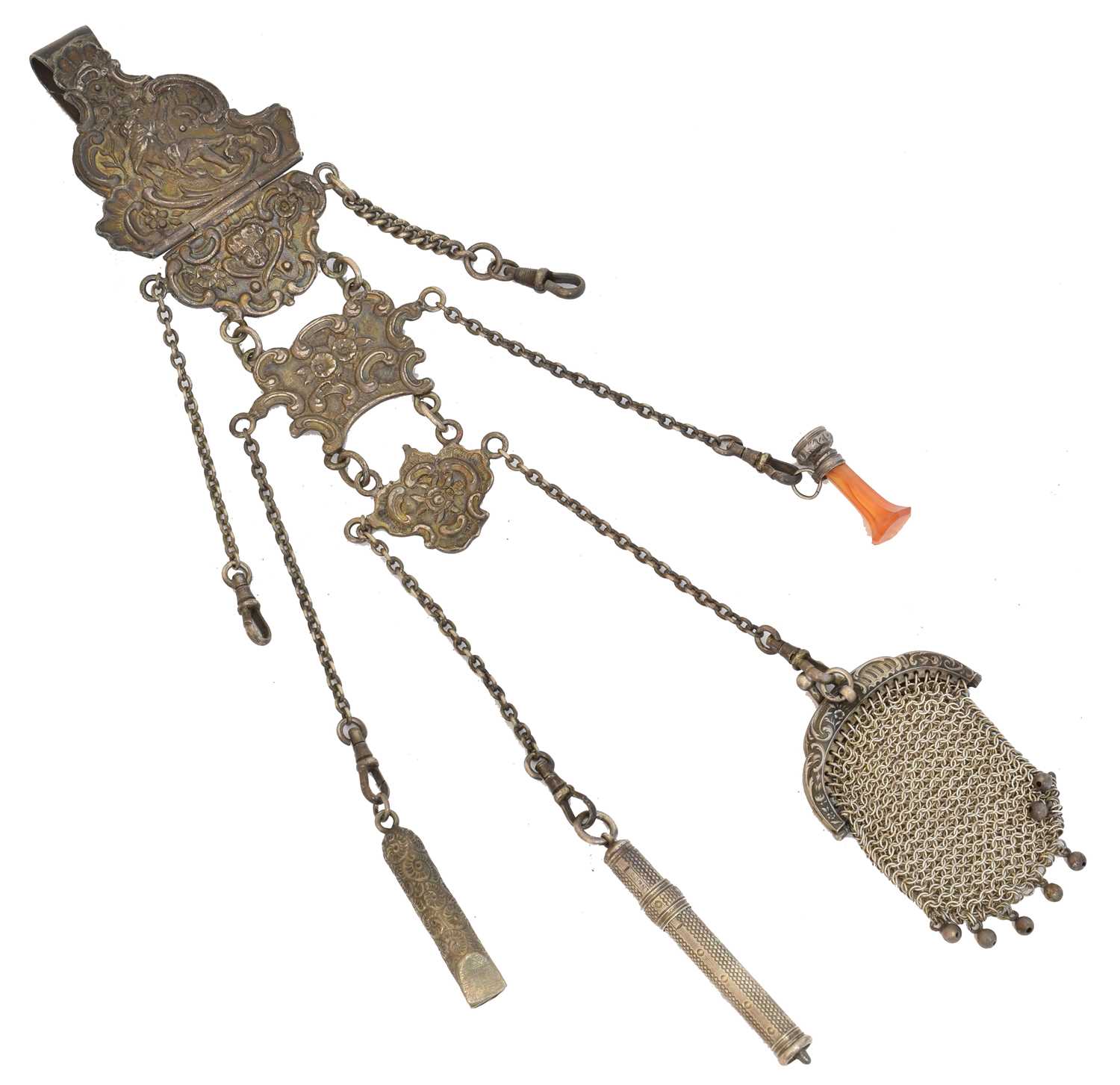 Lot 183 - A Victorian silver chatelaine