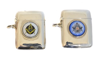 Lot 190 - Two Masonic vesta cases