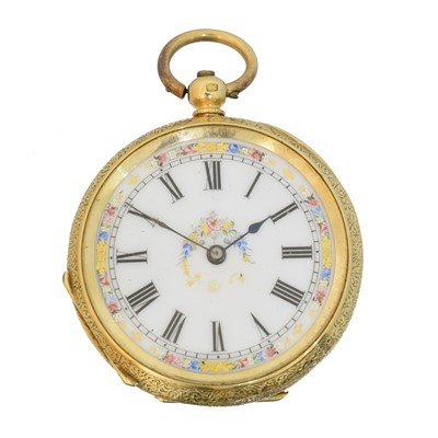 Lot 232 - An 18ct gold fob watch by Andre Mathey