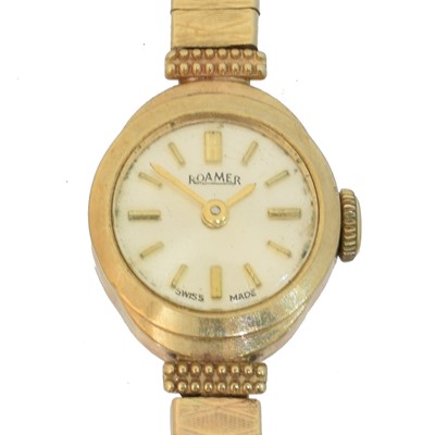Lot 156 - A 9ct gold ladies watch by Roamer