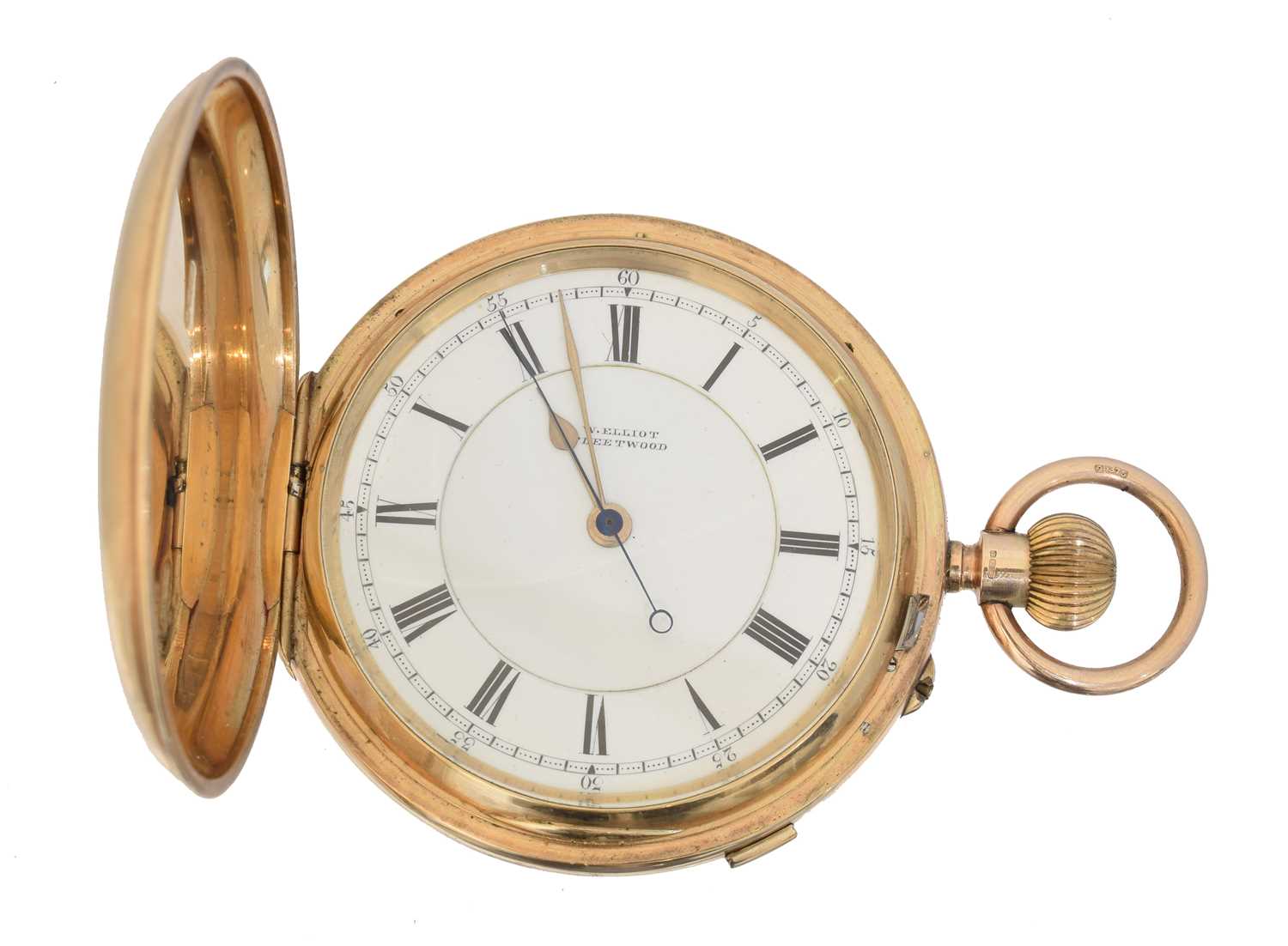 Lot 229 - A 9ct gold hunter pocket watch by W. Elliot, Fleetwood