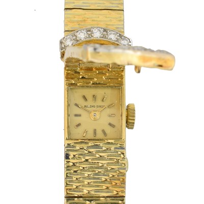 Lot 179 - An 18ct gold diamond Bueche Girod bracelet watch
