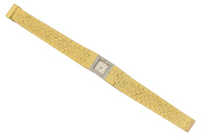 Lot 180 - An 18ct gold diamond Bueche Girod wristwatch