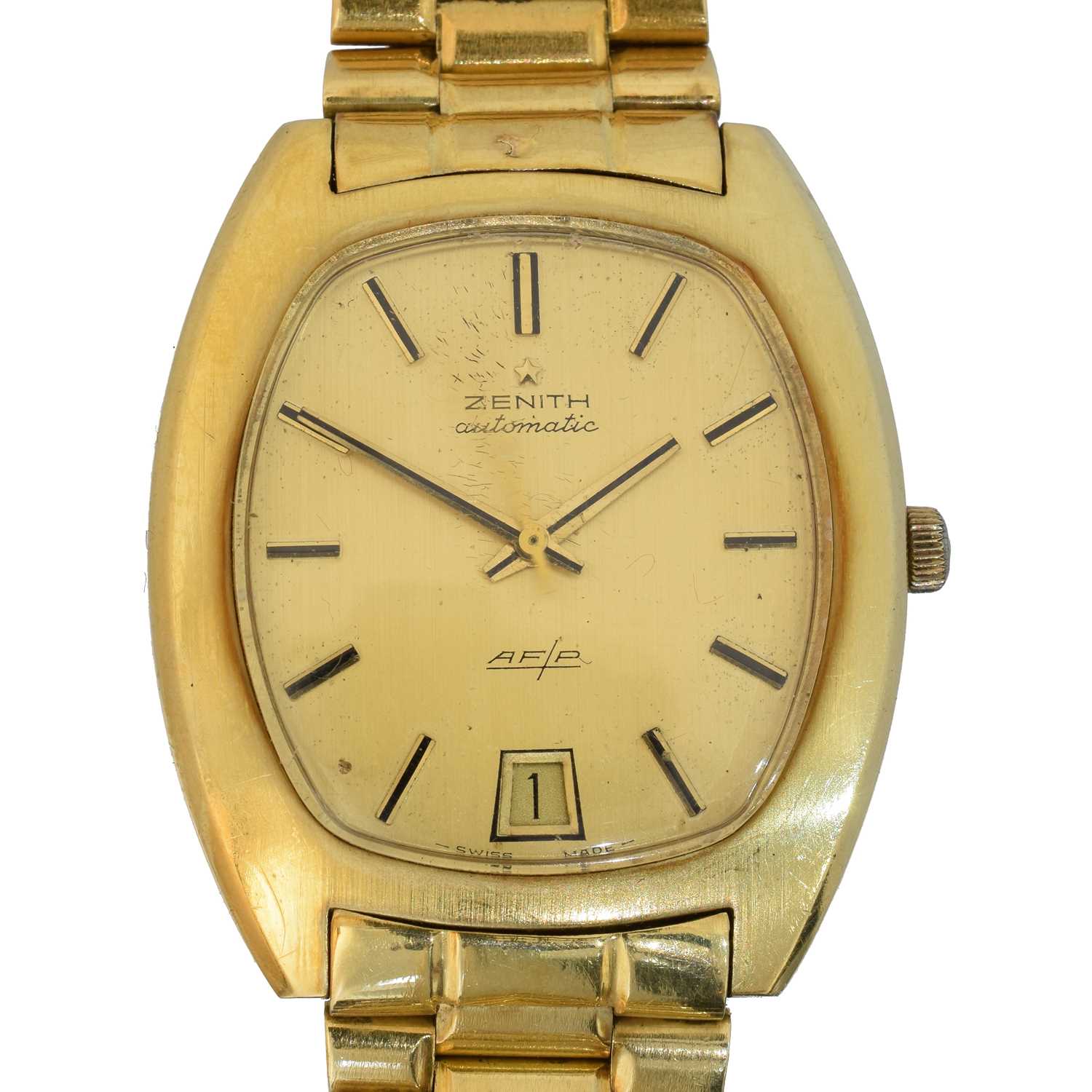 213 - A 1970s 18ct gold Zenith AF/P wristwatch,