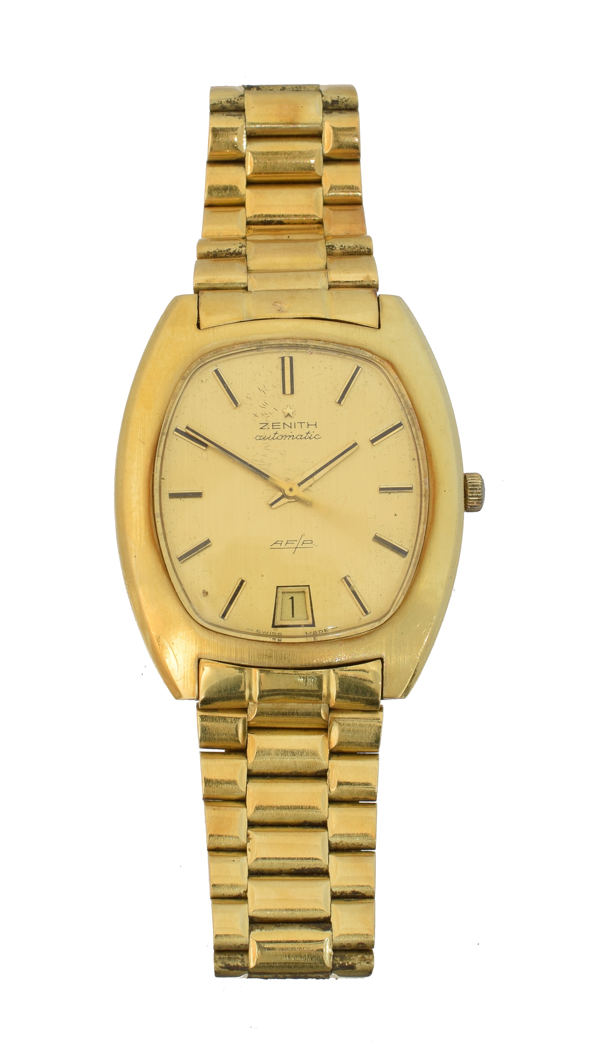 Lot 213 - A 1970s 18ct gold Zenith AF/P wristwatch,