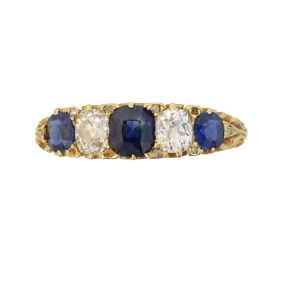 Lot 161 - A sapphire and diamond five stone ring