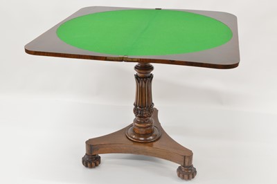Lot 301 - William IV Rosewood Fold Over Card Table