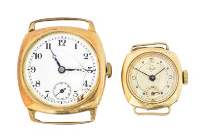 Lot 142 - Two 9ct gold cased watches