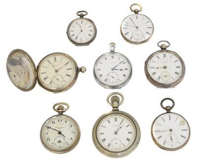 Lot 131 - A selection of silver and white metal pocket watches