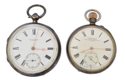 Lot 220 - Two silver open face pocket watches