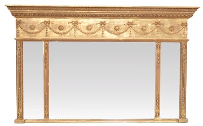 Lot 325 - Late 19th Century Gilt Wood and Gesso Over Mantel Mirror