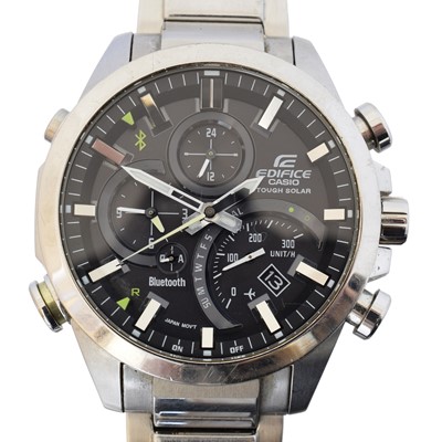 Lot 148 - A stainless steel Casio Edifice 'Tough Solar' Bluetooth chronograph wristwatch