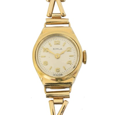 Lot 155 - A 9ct gold Rimla wristwatch