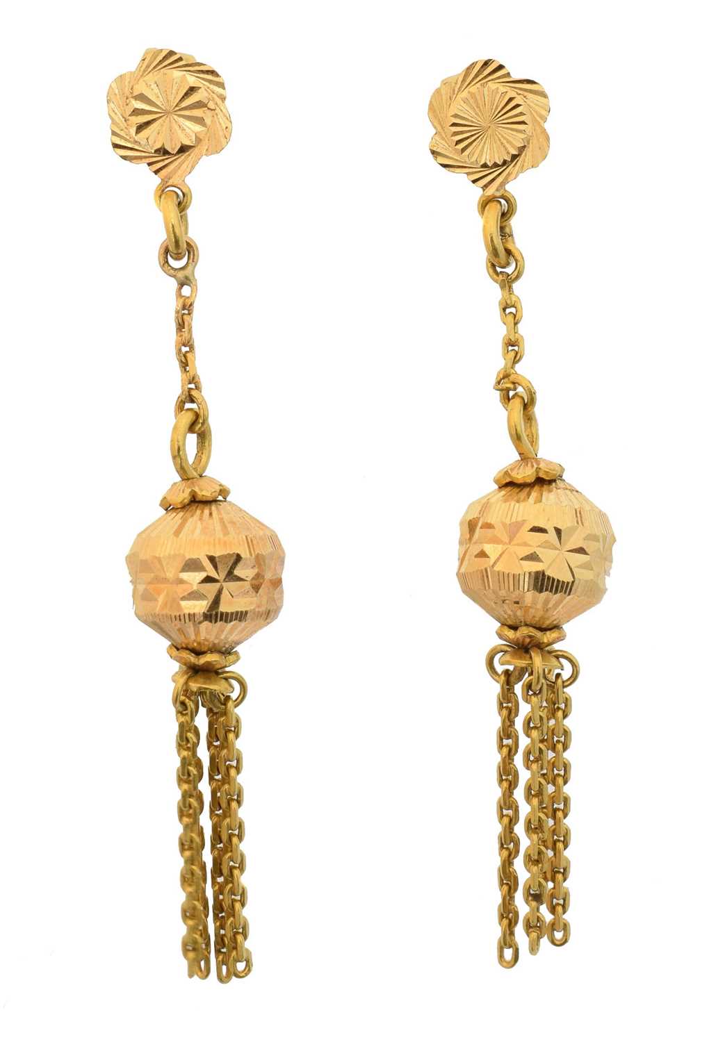 Lot 64 - A pair of drop earrings
