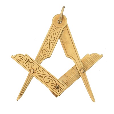 Lot 85 - A 9ct gold Masonic articulated pendant