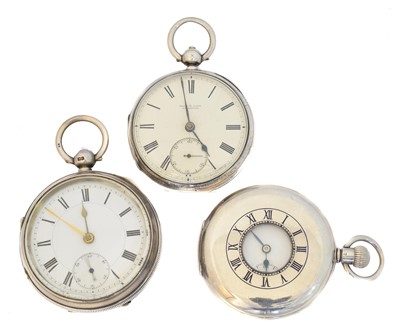 Lot 195 - Three silver pocket watches