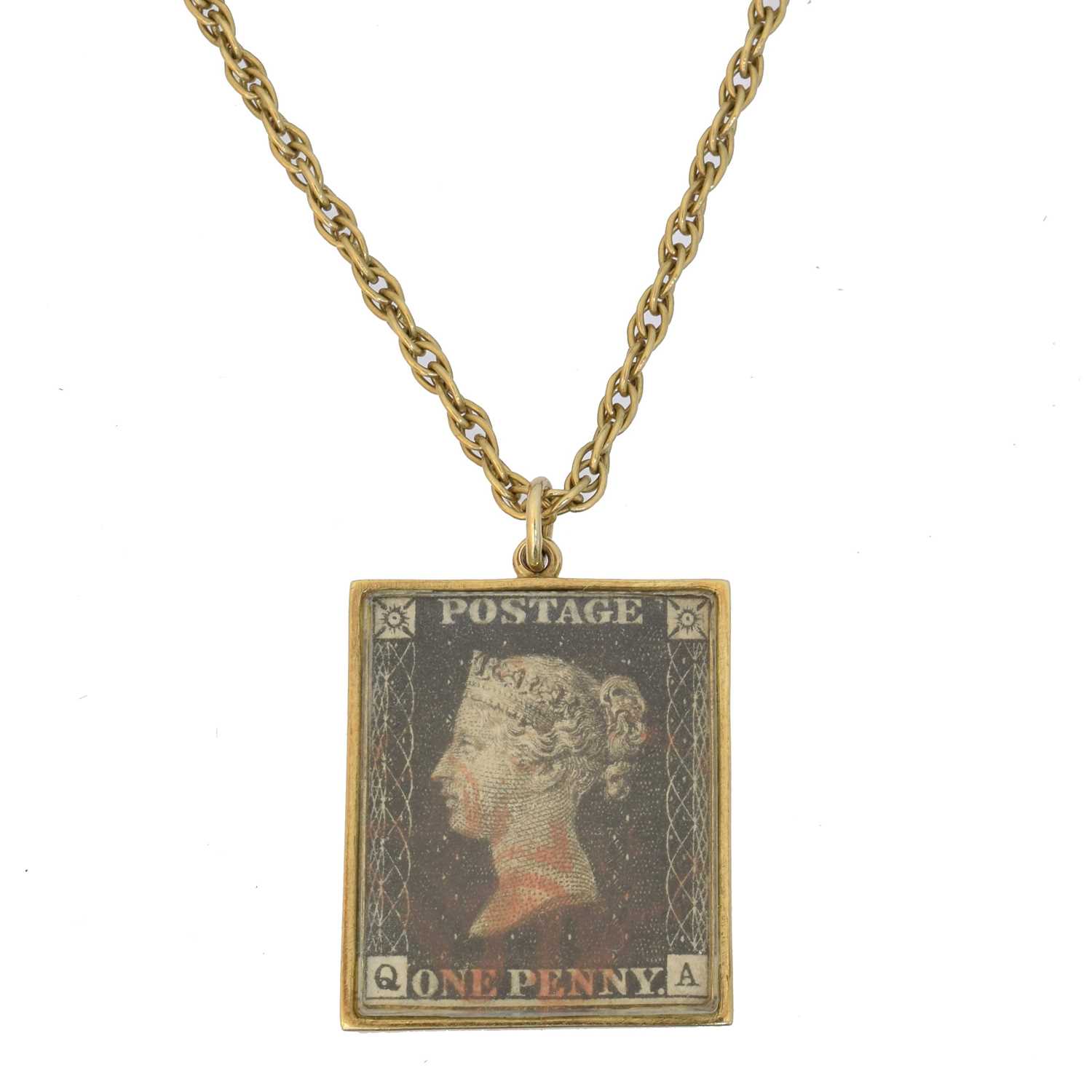 Lot 72 A 9ct Gold Penny Black Stamp Pendant lot-72-a-9ct-gold-penny-black-stamp-pendant
