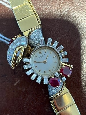 Lot 210 - A 1950s 18ct gold Vacheron Constantin cocktail watch