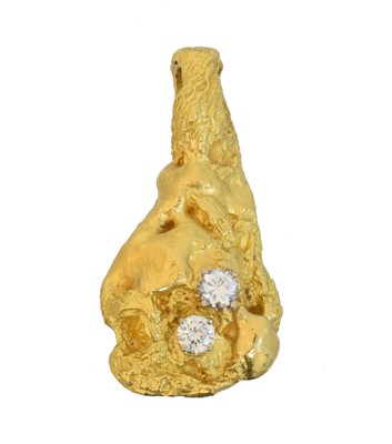 Lot 89 - A 22ct gold diamond nugget pendant by Boodle & Dunthorne