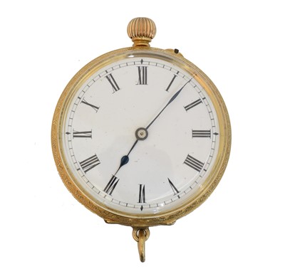 Lot 231 - An 18ct gold fob watch