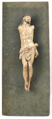 Lot 238 - 17th century carved and painted limewood Corpus Christi