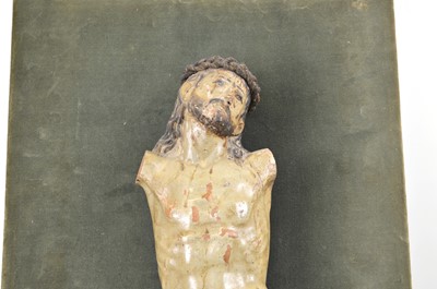 Lot 238 - 17th century carved and painted limewood Corpus Christi
