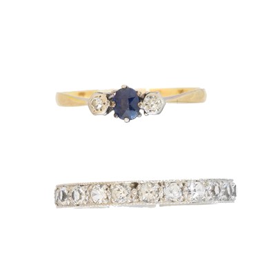 Lot 75 - Two gem-set dress rings