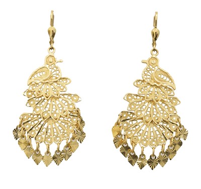 Lot 65 - A pair of drop earrings